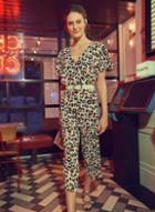 Dorothy Perkins Multi Colour Leopard Print Cape Jumpsuit