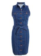 *quiz Blue Denim Button Front Bodycon Dress