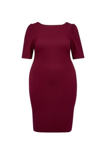 Dorothy Perkins *dp Curve Berry Red Textured Bodycon Dress