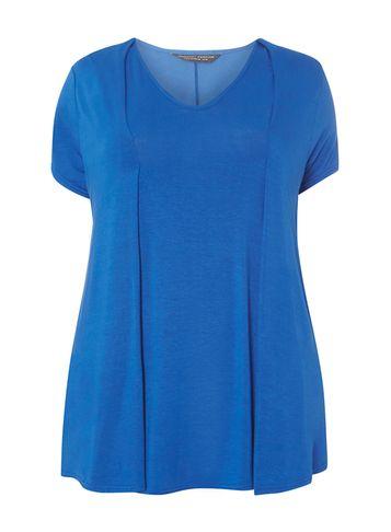 Dorothy Perkins Dp Curve Cobalt Pleat Front T-shirt