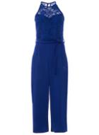 Dorothy Perkins *quiz Blue Lace Culotte Jumpsuit