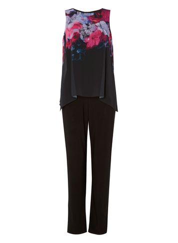 Dorothy Perkins *roman Originals Black Overlay Jumpsuit