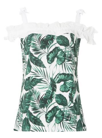 Dorothy Perkins *tall Multicoloured Tropical Ruffle Top