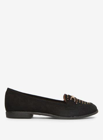 Dorothy Perkins Wide Fit Black 'lavinia' Studded Loafers