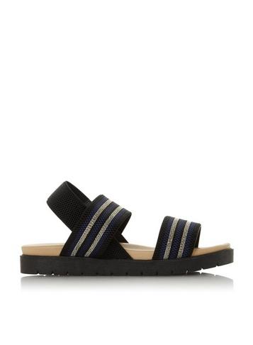 *head Over Heels By Dune Black 'lama' Ladies Flat Sandals
