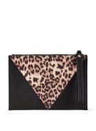 Dorothy Perkins Multi Coloured Leopard Print Panel Wristlet Clutch Bag