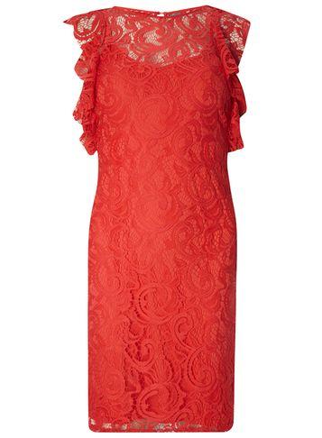 Dorothy Perkins *vero Moda Red Lace Short Shift Dress