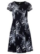 *izabel London Navy Abstract Print Tea Dress