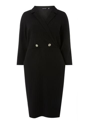 Dorothy Perkins *dp Curve Black Button Blazer Dress