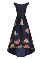 Dorothy Perkins *chi Chi London Navy Floral Print Dip Hem Skater Dress
