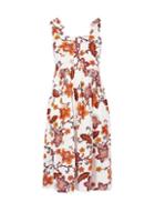 Dorothy Perkins Petite White Floral Print Crinkle Camisole Dress