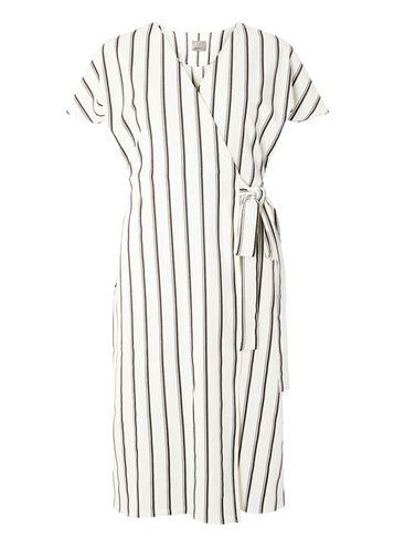 Dorothy Perkins *vero Moda White And Navy Stripe Wrap Dress
