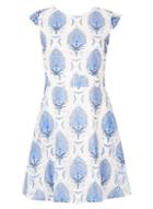 Dorothy Perkins *tenki Blue Pineapple Lace Skater Dress