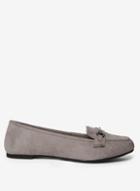 Dorothy Perkins Wide Fit Grey Microfibre Lair Loafers