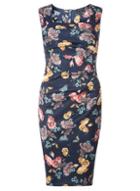 Dorothy Perkins *scarlett B Navy Floral Lydia Bodycon Dress