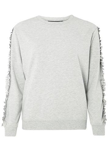 Dorothy Perkins Breast Cancer Care Grey Ruffle Sweat