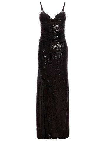 *quiz Black Sequin Bandeau Maxi Dress
