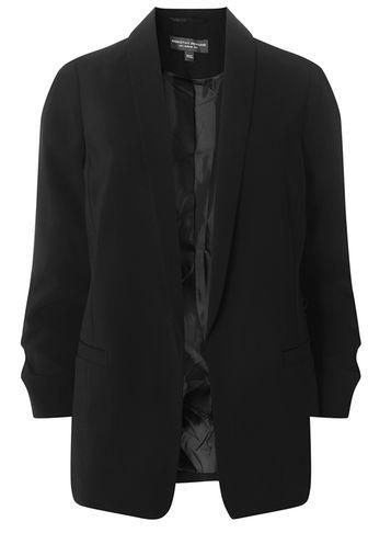 Dorothy Perkins *tall Black Ruched Sleeve Blazer