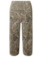 Dorothy Perkins Multi Colour Leopard Print Plisse Cropped Trousers