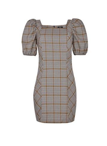 *lola Skye Multi Colour Check Print Puff Dress