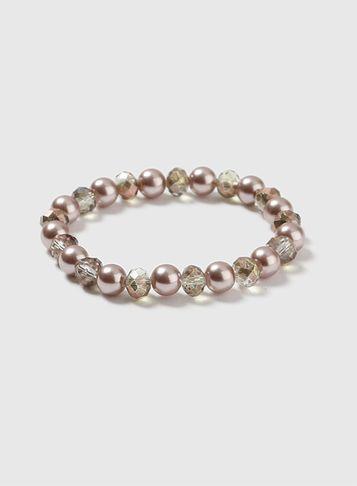 Dorothy Perkins Rose Gold Facet Bead Stretch Bracelet