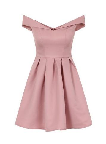 *chi Chi London Petite Pink Bardot Dress