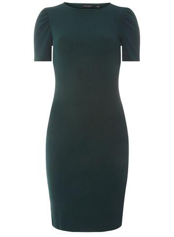 Dorothy Perkins Green Puff Sleeve Bodycon Dress