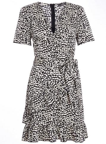Dorothy Perkins *quiz Black And White Wrap Dress