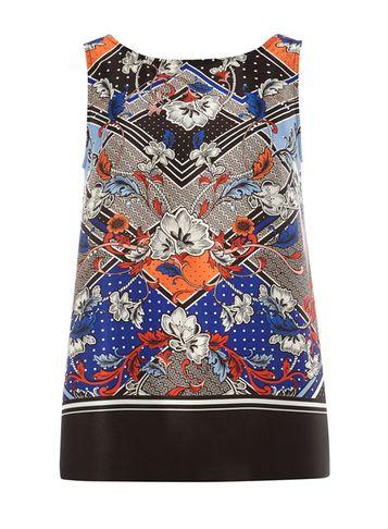 Dorothy Perkins Blue Floral Diamante Sleeveless Top