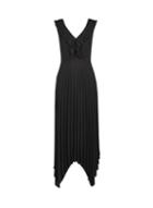 * Luxe Black Pleat Hanky Hem Dress