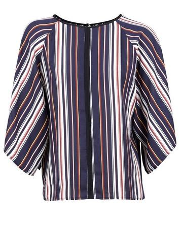 Dorothy Perkins *izabel London Navy Striped Batwing Top