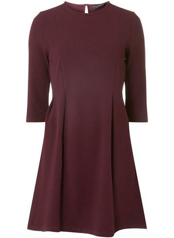 Dorothy Perkins Berry 3/4 Sleeve Fit And Flare Dress