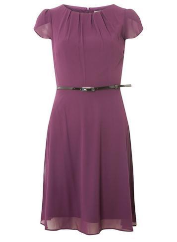 Dorothy Perkins *billie & Blossom Purple Pleat Neck Skater Dress