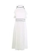 Dorothy Perkins *ivory Pleated Contrast Dress