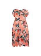 *billie & Blossom Curve Coral Tropical Print Skater Dress