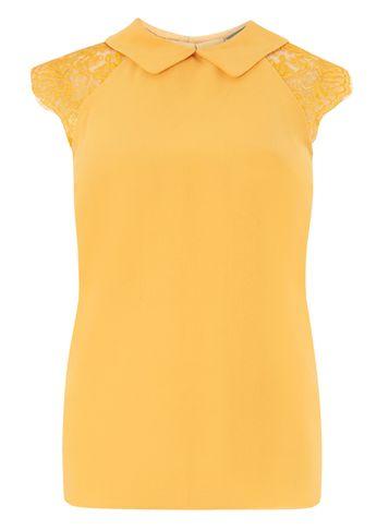 Dorothy Perkins Yellow Lace Soft Tee