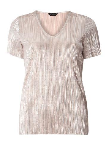 Dorothy Perkins Champagne Plisse Top