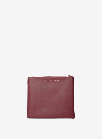 Dorothy Perkins Burgundy Slogan Zipped Top Pouch