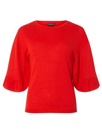 Dorothy Perkins Red Ruffle Sleeve Jumper