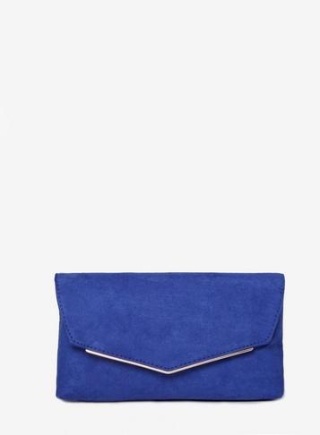 Dorothy Perkins Cobalt Metal Bar Clutch Bag
