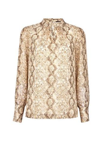 Dorothy Perkins Gold Snake Print Long Sleeve Top