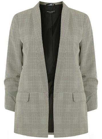 Dorothy Perkins Grey Check Edge To Edge Blazer