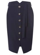 Dorothy Perkins Navy Button Front Skirt