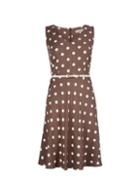 *billie & Blossom Petite Taupe Spot Print Dress