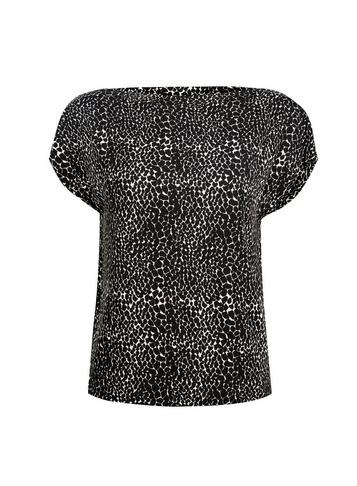 Dorothy Perkins Petite Black And White Button Detail Top
