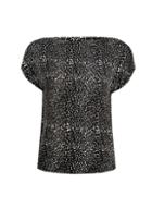 Dorothy Perkins Petite Black And White Button Detail Top