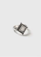 Dorothy Perkins Antique Silver Look Diamond Shape Stone Ring