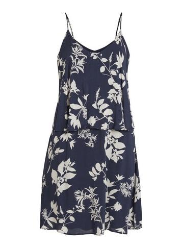 *vila Navy Floral Print Dress