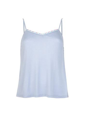 Dorothy Perkins Blue Pom Pom Trim Pyjama Top