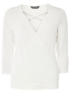 Dorothy Perkins Ivory Cross Front Wrap Top